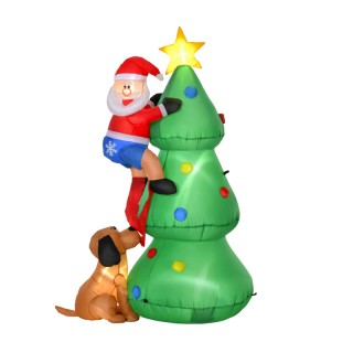 Φουσκωτό Χριστουγεννιάτικο Δέντρο και  Άγιος Βασίλης 1.80 m με LED ...