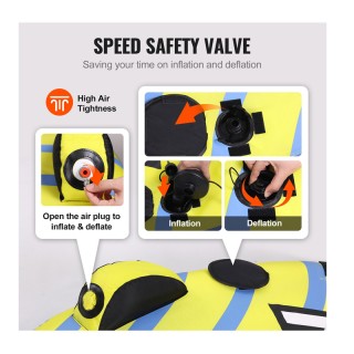 Φουσκωτό Ρυμουλκούμενο Θαλάσσιο Παιχνίδι 3 Ατόμων 1580 mm VEVOR CQT...