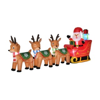 Φουσκωτός Άγιος Βασίλης με Έλκηθρο και LED Φωτισμό 319 x 59 x 132 c...