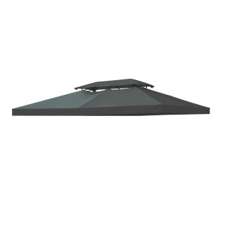 Outsunny 4x3m 2-Tier Polyester Gazebo κάλυμμα με ιμάντες και 10 οπέ... Outsunny 4x3m 2-Tier Polyester Gazebo κάλυμμα με ιμάντες και 10 οπέ...
