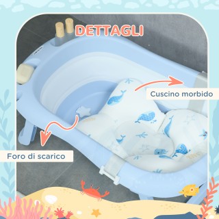 ZONEKIZ Πτυσσόμενη μπανιέρα για παιδιά 0-6 ετών με μαξιλάρι και 2 ρ... ZONEKIZ Πτυσσόμενη μπανιέρα για παιδιά 0-6 ετών με μαξιλάρι και 2 ρ...