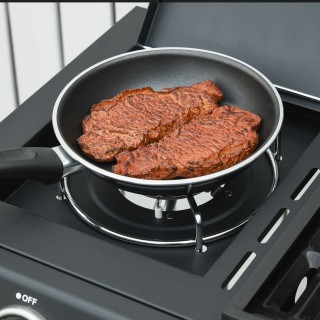 Μπάρμπεκιου γκαζιού Outsunny με καπάκι, 4 καυστήρες 11,6 kW, σόμπα,...