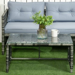 Σετ σαλονιού Outsunny Garden με Loveseat, Chaise Longue και PE Ratt...