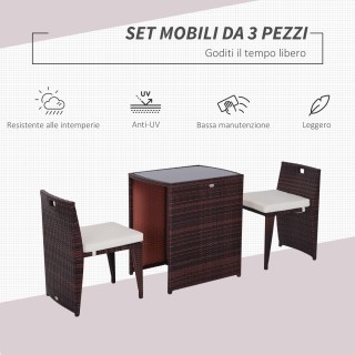 Σετ Έπιπλα Κήπου Outsunny σε Ράταν και Σίδερο 3 τμχ Σετ Τραπεζάκι κ... Σετ Έπιπλα Κήπου Outsunny σε Ράταν και Σίδερο 3 τμχ Σετ Τραπεζάκι κ...