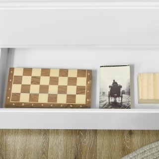 HOMCOM Συρταριέρα με 3 συρτάρια σε λευκή μοριοσανίδα για κρεβατοκάμ...