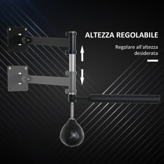 HOMCOM Επιτοίχια τσάντα ταχύτητας για πυγμαχία και MMA με ρυθμιζόμε...