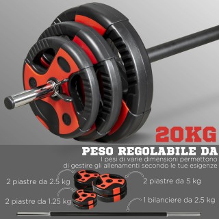 SPORTNOW Σετ Μπάρα και Δίσκοι 20kg συνολικά με Αντιολισθητική λαβή ... SPORTNOW Σετ Μπάρα και Δίσκοι 20kg συνολικά με Αντιολισθητική λαβή ...