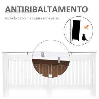 Κάλυμμα καλοριφέρ από ξύλο Homcom Λευκό MDF, 172x19x81cm 820-031