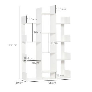 Έπιπλα βιβλιοθήκης HOMCOM Tree με 13 ράφια μοριοσανίδας, 96x30x150c... Έπιπλα βιβλιοθήκης HOMCOM Tree με 13 ράφια μοριοσανίδας, 96x30x150c...