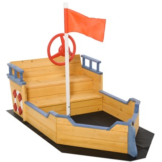 Outsunny Pirate Ship Ξύλινο Sandpit για Παιδιά με Αποθηκευτικό χώρο... Outsunny Pirate Ship Ξύλινο Sandpit για Παιδιά με Αποθηκευτικό χώρο...