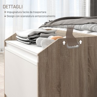 HOMCOM Μοντέρνο Ξύλινο στήθος με πλάτη και αποθηκευτικό χώρο, 62,4x...