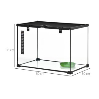 Γυάλινο Ενυδρείο για Ερπετά Terrarium 50 x 30 x 35 cm PawHut D40-01...