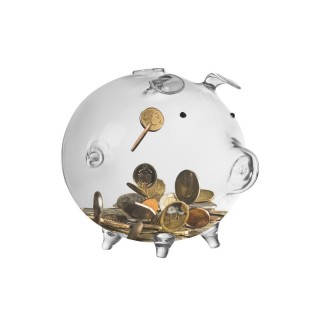 Γυάλινος Κουμπαράς Γουρουνάκι 12.5 x 18.5 x 12 cm Ruhhy 22588