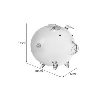 Γυάλινος Κουμπαράς Γουρουνάκι 12.5 x 18.5 x 12 cm Ruhhy 22588
