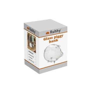 Γυάλινος Κουμπαράς Γουρουνάκι 12.5 x 18.5 x 12 cm Ruhhy 22588