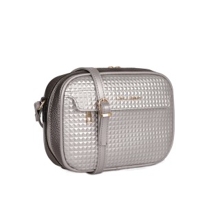 Γυναικεία Τσάντα με Διπλό Φερμουάρ Χρώματος Ασημί Pyramid Laura Ash... Γυναικεία Τσάντα με Διπλό Φερμουάρ Χρώματος Ασημί Pyramid Laura Ash...