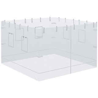 Outsunny 3x3 Nylon Gazebo Wall, Σετ 3 τεμαχίων κουνουπιέρα με 6 παρ... Outsunny 3x3 Nylon Gazebo Wall, Σετ 3 τεμαχίων κουνουπιέρα με 6 παρ...