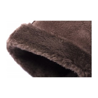 Γυναικεία Δερμάτινα Γάντια Μουτόν Χρώματος Καφέ SPM 8715342020471