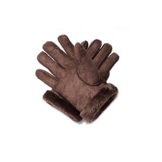 Γυναικεία Δερμάτινα Γάντια Μουτόν Χρώματος Καφέ SPM 8715342020471