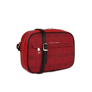 Γυναικεία Τσάντα με Διπλό Φερμουάρ Χρώματος Κόκκινο Καρό Laura Ashl... Γυναικεία Τσάντα με Διπλό Φερμουάρ Χρώματος Κόκκινο Καρό Laura Ashl...