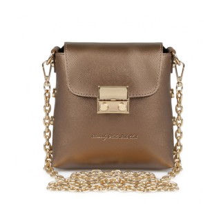 Γυναικεία Τσάντα Ώμου με Αλυσίδα Χρώματος Copper Beverly Hills Polo... Γυναικεία Τσάντα Ώμου με Αλυσίδα Χρώματος Copper Beverly Hills Polo...