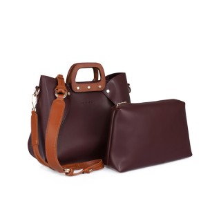 Γυναικεία Τσάντα Ώμου με Ξύλινες Λαβές Χρώματος Μπορντό Laura Ashle... Γυναικεία Τσάντα Ώμου με Ξύλινες Λαβές Χρώματος Μπορντό Laura Ashle...