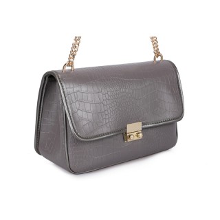 Γυναικεία Τσάντα Ώμου Κροκό με Αλυσίδα Χρώματος Γκρι Laura Ashley D... Γυναικεία Τσάντα Ώμου Κροκό με Αλυσίδα Χρώματος Γκρι Laura Ashley D...