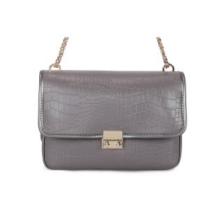 Γυναικεία Τσάντα Ώμου Κροκό με Αλυσίδα Χρώματος Γκρι Laura Ashley D... Γυναικεία Τσάντα Ώμου Κροκό με Αλυσίδα Χρώματος Γκρι Laura Ashley D...