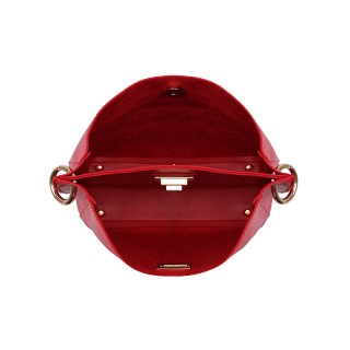 Γυναικεία Τσάντα Χειρός με Πλεκτό Χερούλι Χρώματος Κόκκινο Beverly ...