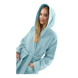 Γυναικείο Μπουρνούζι με Κουκούλα και Τσέπες 100% Βαμβάκι Tokyo Aqua...