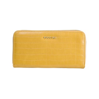 Γυναικείο Πορτοφόλι Κροκό Χρώματος Κίτρινο Puccini BLP830C-6 Γυναικείο Πορτοφόλι Κροκό Χρώματος Κίτρινο Puccini BLP830C-6