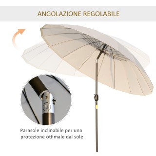 Outsunny Ανακλινόμενη Ομπρέλα Κήπου με μανιβέλα 255cm Κρεμ Λευκή 84... Outsunny Ανακλινόμενη Ομπρέλα Κήπου με μανιβέλα 255cm Κρεμ Λευκή 84...