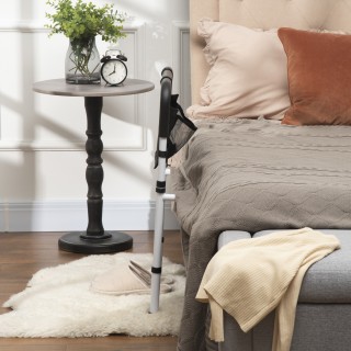 Λαβή κρεβατιού HOMCOM με ρυθμιζόμενο πλάτος και ύψος σε ατσάλι, λευ...