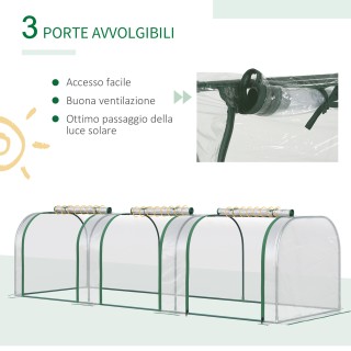 Θερμοκήπιο Outsunny Tunnel από διαφανές PVC και ατσάλι με αρθρωτές ...