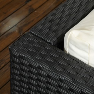 Σετ σαλονιού Outsunny Garden με 2 πολυθρόνες και 2 υποπόδια PE Ratt...