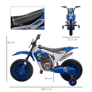 HOMCOM Electric Cross Bike για παιδιά από 3-5 ετών - Μπλε 370-165V90BU