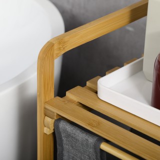 Καλάθι Απλύτων από Μπαμπού με 2 Χώρους και 1 Ράφι HOMCOM 850-254V00CG Καλάθι Απλύτων από Μπαμπού με 2 Χώρους και 1 Ράφι HOMCOM 850-254V00CG