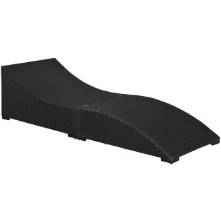 Outsunny Πτυσσόμενη ξαπλώστρα σε μαύρο PE Rattan με λευκό στρώμα κρ... Outsunny Πτυσσόμενη ξαπλώστρα σε μαύρο PE Rattan με λευκό στρώμα κρ...