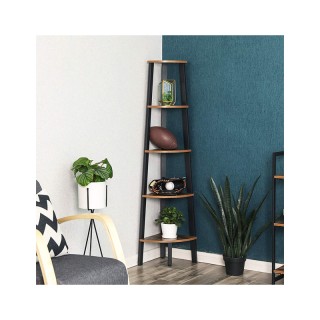 Γωνιακή Μεταλλική Ραφιέρα με 5 Ξύλινα Ράφια 34 x 34 x 159 cm VASAGL...