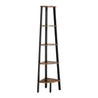 Γωνιακή Μεταλλική Ραφιέρα με 5 Ξύλινα Ράφια 34 x 34 x 159 cm VASAGL... Γωνιακή Μεταλλική Ραφιέρα με 5 Ξύλινα Ράφια 34 x 34 x 159 cm VASAGL...