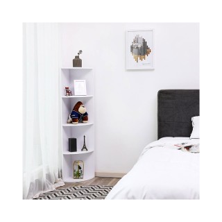 Γωνιακή Ξύλινη Ραφιέρα με 4 Ράφια 30 x 30 x 129.5 cm VASAGLE LBC42WT Γωνιακή Ξύλινη Ραφιέρα με 4 Ράφια 30 x 30 x 129.5 cm VASAGLE LBC42WT