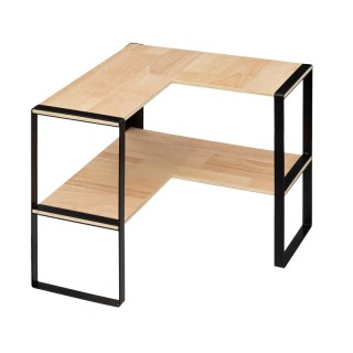 Γωνιακή Μεταλλική Ραφιέρα με 2 Ξύλινα Ράφια 40 x 40 x 35 cm 5Five S...