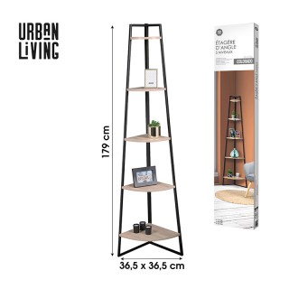 Γωνιακή Μεταλλική Ραφιέρα με 5 Ξύλινα Ράφια 36.5 x 36.5 x 179 cm Co... Γωνιακή Μεταλλική Ραφιέρα με 5 Ξύλινα Ράφια 36.5 x 36.5 x 179 cm Co...