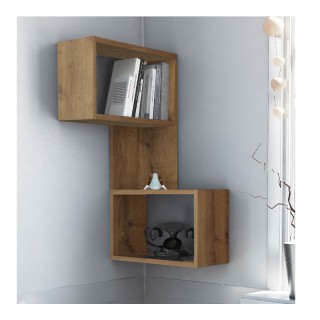 Γωνιακή Ξύλινη Ραφιέρα με 3 Ράφια 47 x 20 x 85 cm Shally Dogan 0281...