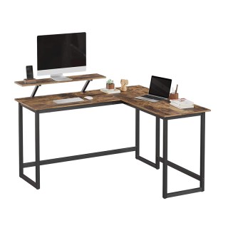 Γωνιακό Μεταλλικό Γραφείο 140 x 130 x 76 / 91.5 cm Χρώματος Σκούρο ...