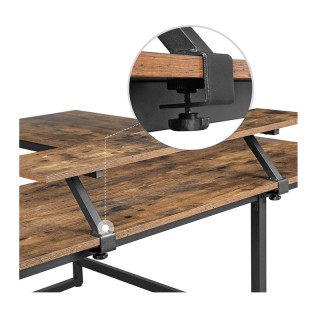 Γωνιακό Μεταλλικό Γραφείο 140 x 130 x 76 / 91.5 cm Χρώματος Σκούρο ...