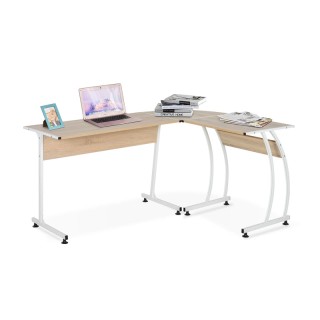 Γωνιακό Μεταλλικό Γραφείο Χρώματος Λευκό 152 x 112.5 x 74 cm HOMCOM... Γωνιακό Μεταλλικό Γραφείο Χρώματος Λευκό 152 x 112.5 x 74 cm HOMCOM...