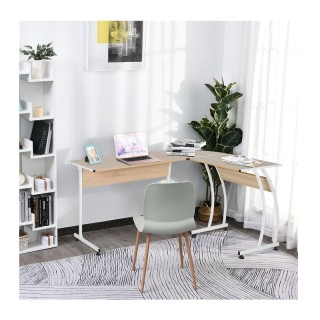 Γωνιακό Μεταλλικό Γραφείο Χρώματος Λευκό 152 x 112.5 x 74 cm HOMCOM... Γωνιακό Μεταλλικό Γραφείο Χρώματος Λευκό 152 x 112.5 x 74 cm HOMCOM...