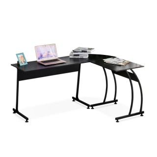 Γωνιακό Μεταλλικό Γραφείο Χρώματος Μαύρο 152 x 112.5 x 74 cm HOMCOM... Γωνιακό Μεταλλικό Γραφείο Χρώματος Μαύρο 152 x 112.5 x 74 cm HOMCOM...