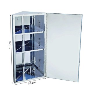 Γωνιακός Καθρέπτης Μπάνιου με Ντουλάπι 60 x 30 x 18.4 cm HOMCOM 02-... Γωνιακός Καθρέπτης Μπάνιου με Ντουλάπι 60 x 30 x 18.4 cm HOMCOM 02-...